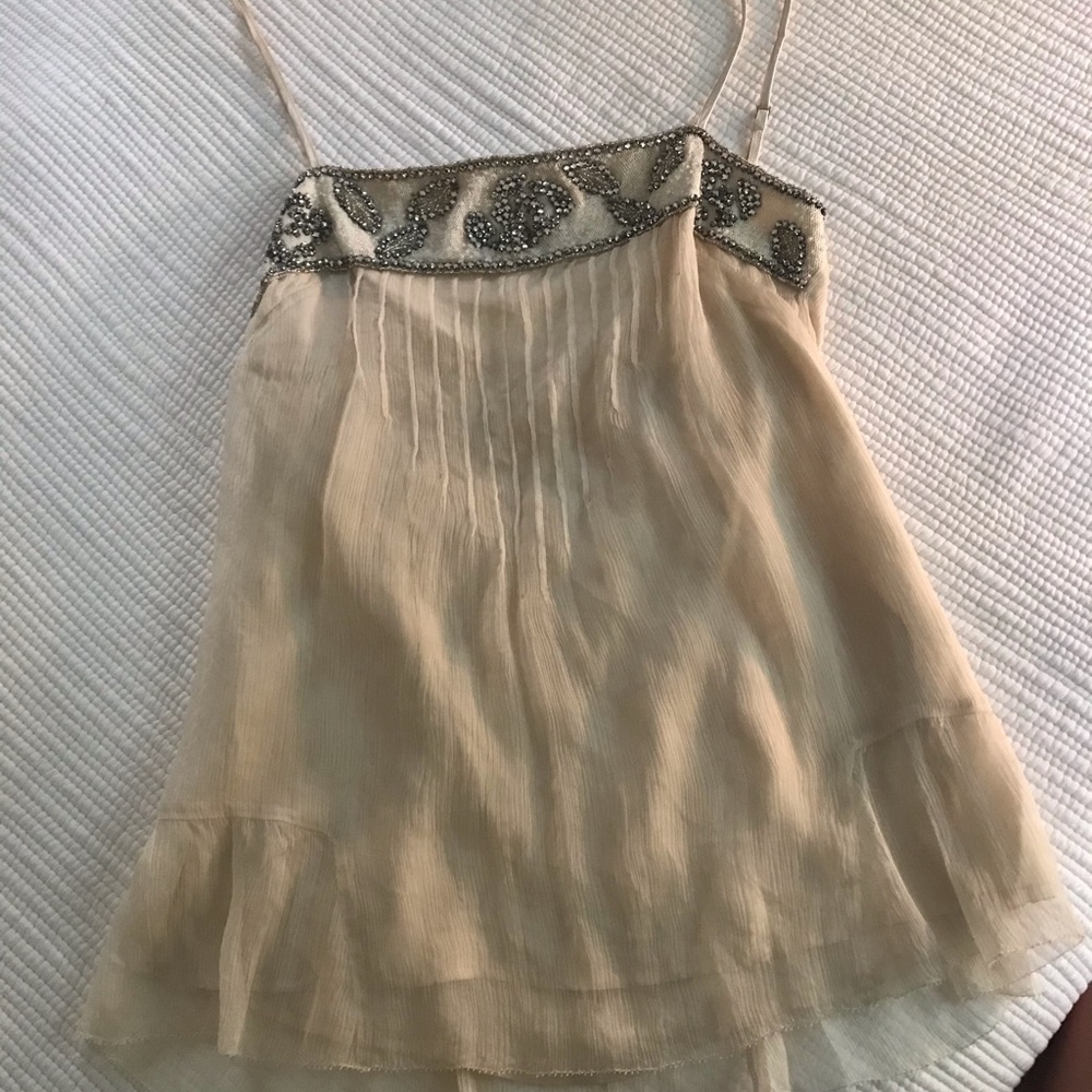 Cream Rhinestone Top